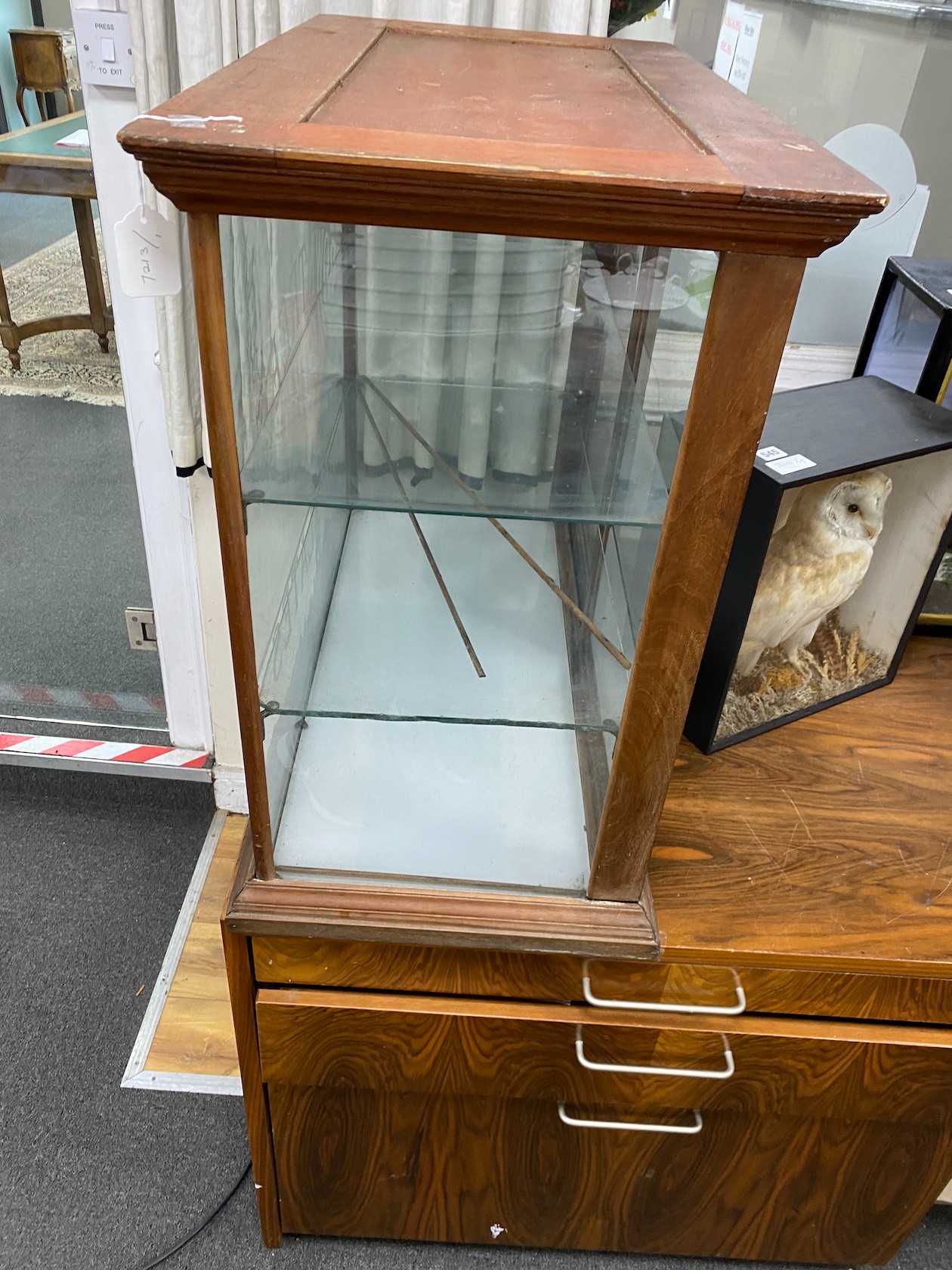 An early 20th century Rowntree's Chocolates shop cabinet, width 82cm, depth 43cm, height 71cm